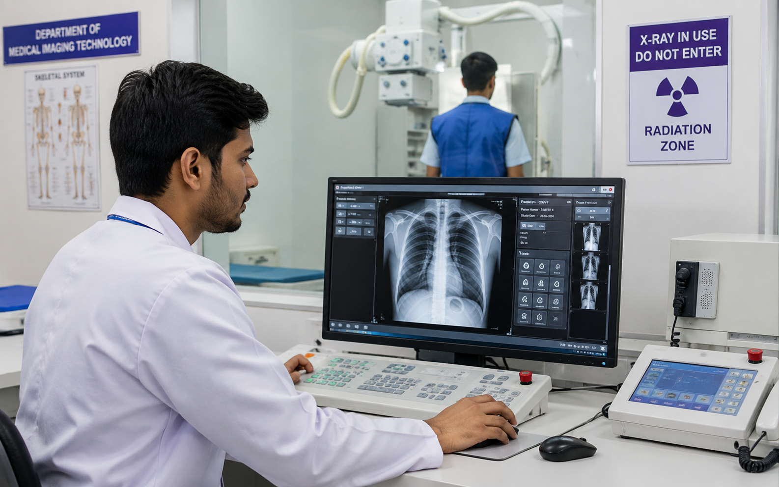 X-ray console in the imaging department